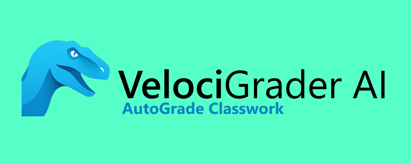 VelociGrader AI banner showing the logo and a futuristic design